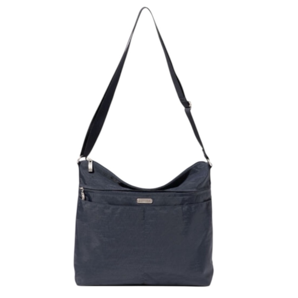 Baggalini Purse Crossbody Voyage Slip Pocket Hobo Bag Dark Grey Travel